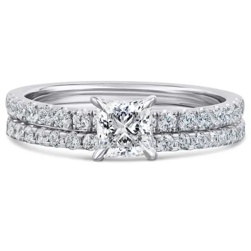 Platinum Princess Diamond Bridal Set - Calla